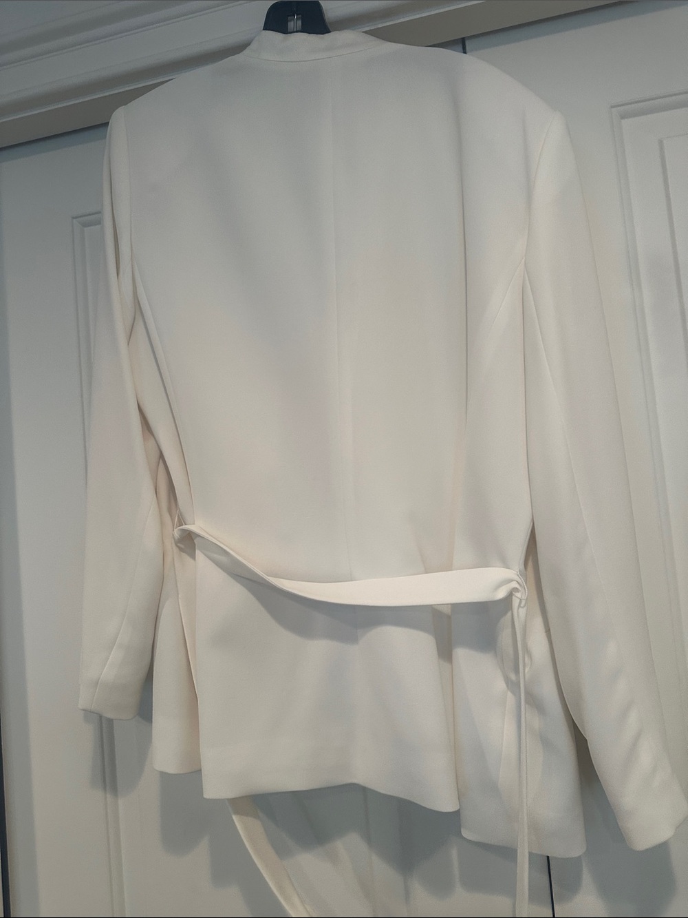 Lafayette 148 New York Cream Belted Wrap Blazer - Picture 8 of 8